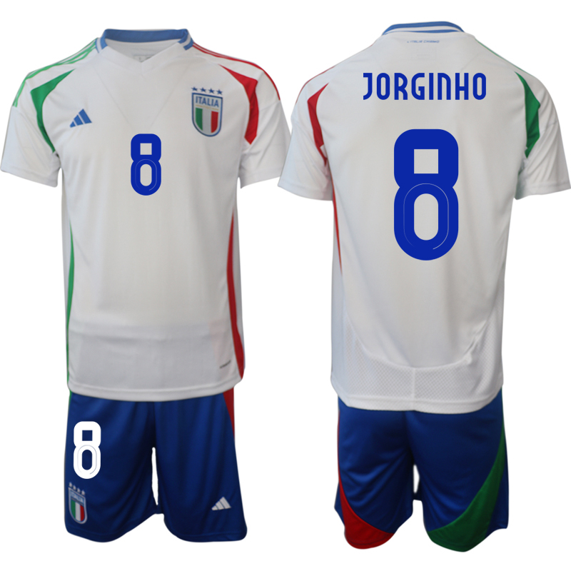 Men 2024-2025 Season Italy away white #8 Soccer Jersey->italy jersey->Soccer Country Jersey